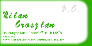 milan oroszlan business card